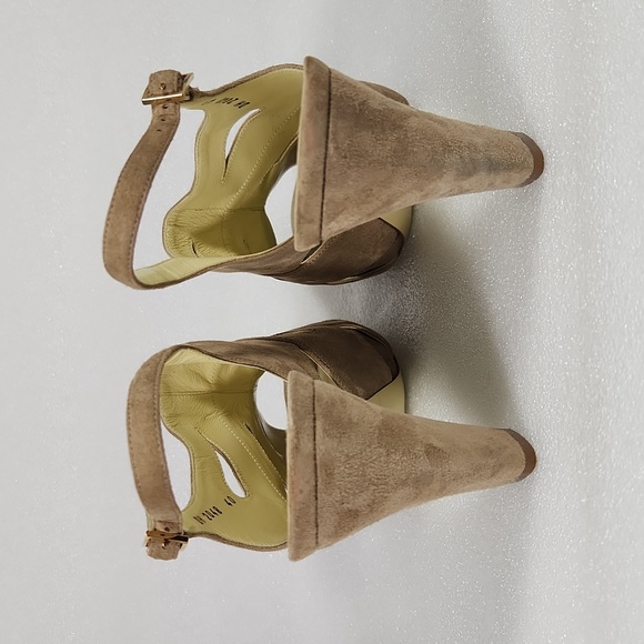Bruno Magli Suede Sligback Peep-Toe Heels European Sz40 - Picture 6 of 16